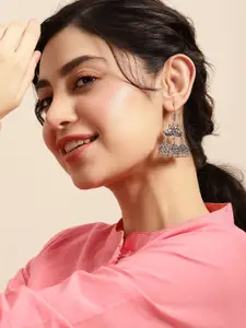 Sangria Dome Shaped Oxidised Jhumkas