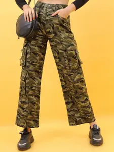 Tokyo Talkies Women Olive Green Cotton  Jeans