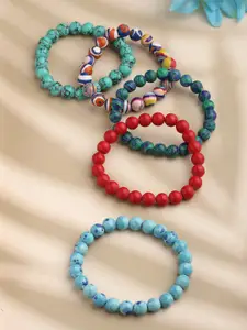 PANASH Women Pack Of 5 Artificial Beads Bracelets