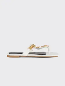 DOROTHY PERKINS Women T-Strap Flats with Chain Detail