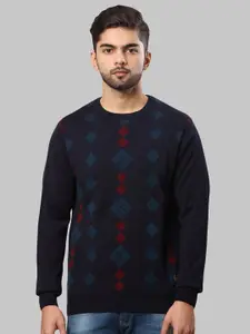 Raymond Men Blue & Red Pullover