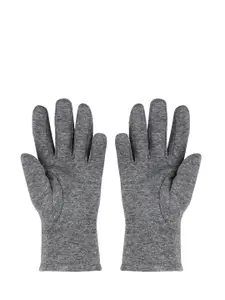 Bonjour Men Grey Checked Winter Gloves
