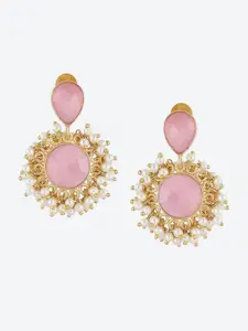 Biba Pink Gold Plated Contemporary Drop Earrings