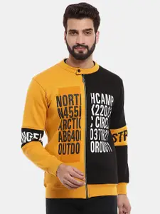 V-Mart Men Mustard Printed Sweatshirt