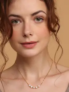 PALMONAS Gold-Toned & White Gold-Plated Necklace