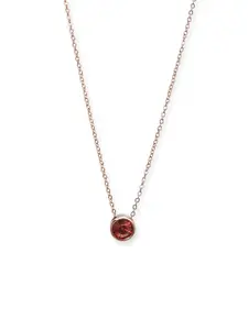 PALMONAS Rose Gold & Red Rose Gold-Plated Necklace
