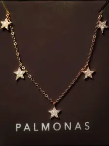 PALMONAS Rose Gold & White Sterling Silver Rose Gold-Plated Necklace