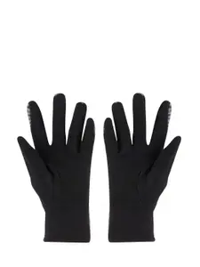Bonjour Men Black & Grey Checked Winter Gloves