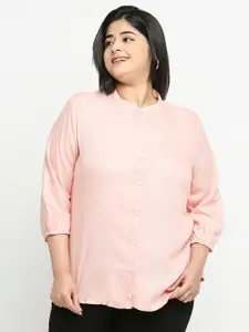 Style Quotient Women Nude-Coloured Plus Size Smart Formal Shirt