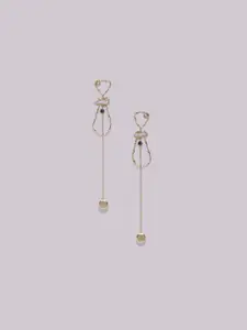 Ikram Gold-Toned & Gold Plated Contemporary Drop Earrings