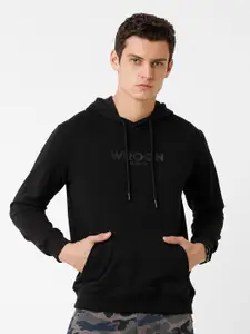 WROGN Men Black Hooded Sweatshirt