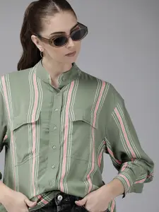Roadster Women Multi Stripes Opaque Casual Shirt With Pockets