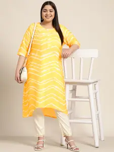 Sztori Women Plus Size Leheriya A-Line Kurta
