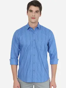 Greenfibre Men Blue Slim Fit Striped Casual Shirt