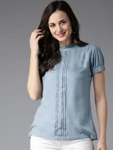 HERE&NOW Women Blue Solid Top