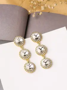 Yellow Chimes Gold-Toned Contemporary Drop Earrings