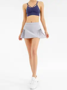 JC Collection Women Grey Solid Mini Skirt