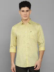 Allen Solly Men Yellow Slim Fit Printed Casual Shirt