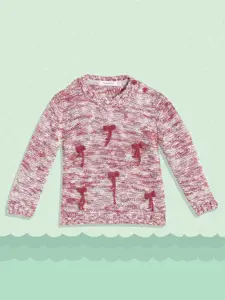 Wingsfield Girls Red & White Quirky Pullover