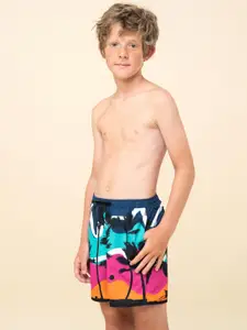OLAIAN By Decathlon Boys Printed Drawstring Surfing Shorts