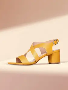 Allen Solly Women Yellow Solid Block Heels