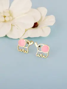 GIVA Girls Sterling Silver Golden Baby Elephant  Studs Earrings
