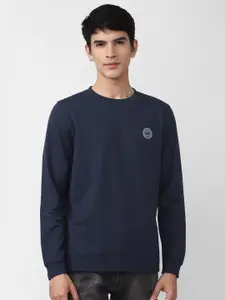 Peter England Casuals Men Navy Blue Pullover Sweatshirt