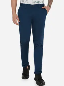JADE BLUE Men Blue Slim Fit Casual Trousers