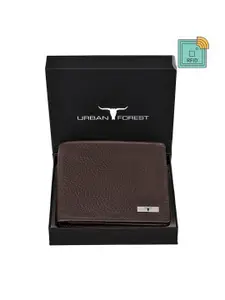 URBAN FOREST Men Textured Leather Two Fold Wallet