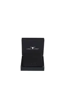 URBAN FOREST Men Black Leather Two Fold Wallet