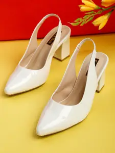 Flat n Heels Women's White Pumps with Bows
