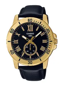 CASIO Men Leather Straps Analogue Watch A2074