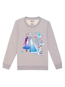 Disney by Wear Your Mind Girls Grey Printed Sweatshirt
