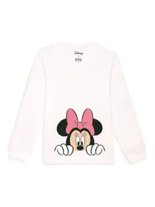 Disney by Wear Your Mind Girls White Printed Sweatshirt