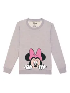 Disney by Wear Your Mind Girls Grey Printed Sweatshirt