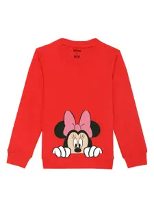 Disney by Wear Your Mind Girls Red Printed Sweatshirt
