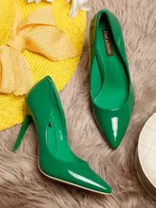 Flat n Heels Women's Green Colourblocked Block
