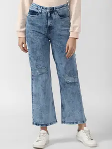 Van Heusen Woman Women Blue Mildly Distressed Heavy Fade Jeans