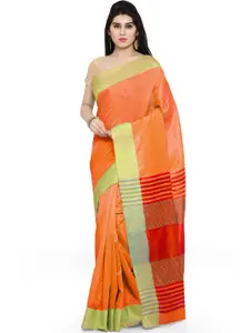 Saree mall Orange Art Silk Solid Saree