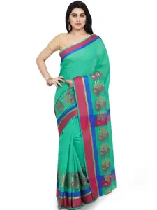 Saree mall Green Solid Art Silk Saree