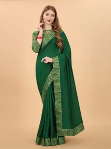 KALINI Green & Black Pure Silk Saree
