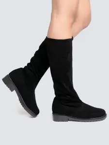 Street Style Store Women Black Solid Winter Boots