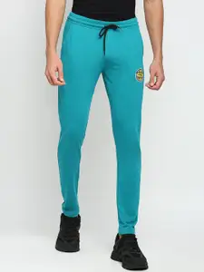 FiTZ Men Teal Blue Solid Anti Odour Slim-Fit Track Pant