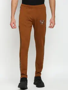 FiTZ Men Camel Brown Printed Anti Odour Slim Fit Track Pant