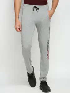 FiTZ Men Grey Melange Solid Anti Odour Slim Fit Track Pant