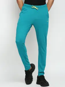 FiTZ Men Teal Blue Solid Anti Odour Slim Fit Track Pant