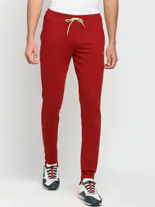 FiTZ Men Maroon Solid Anti Odour Slim Fit Track Pant