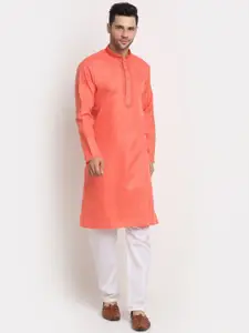 KRAFT INDIA Men Thread Work Pure Cotton Kurta with Pyjamas