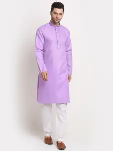KRAFT INDIA Men Purple Woven Design Kurta