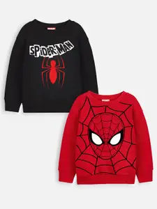 YK Marvel Teen Boys Pack of 2 Black Spiderman Printed Sweatshirt